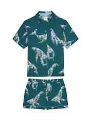Chelsea Peers Coral Whale Print Short Pyjama Set - Image 6 of 6