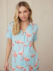 Chelsea Peers Maternity Flamingo Print Short Pyjama Set - صورة 5 من 5