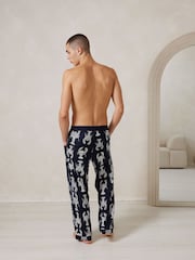Chelsea Peers Blue Trouser Pyjamas Lobster Sketch Print Short Pyjamas Set - Image 2 of 5