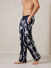 Chelsea Peers Blue Trouser Pyjamas Lobster Sketch Print Short Pyjamas Set - Image 4 of 5