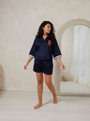 Chelsea Peers Cotton Embroidered Lobster Short Pyjamas Set - صورة 1 من 5