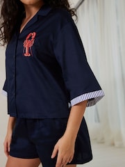 Chelsea Peers Cotton Embroidered Lobster Short Pyjamas Set - صورة 4 من 5