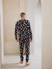 Chelsea Peers Blue Dinosaur Print Long Pyjama Set - Image 2 of 5