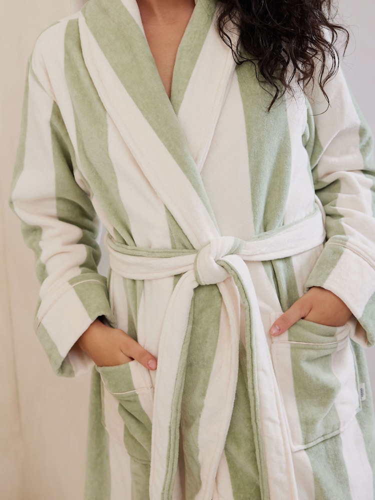 Buy Chelsea Peers Green/White 100% Cotton Towelling Dressing Gown from Next  Indonesia