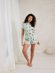 Chelsea Peers Green Fun Print Short Pyjamas Set - Image 1 of 5