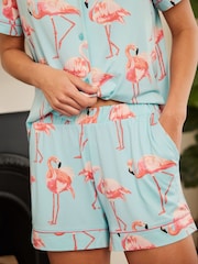 Chelsea Peers Flamingo Print Short Pyjamas Set - صورة 4 من 5