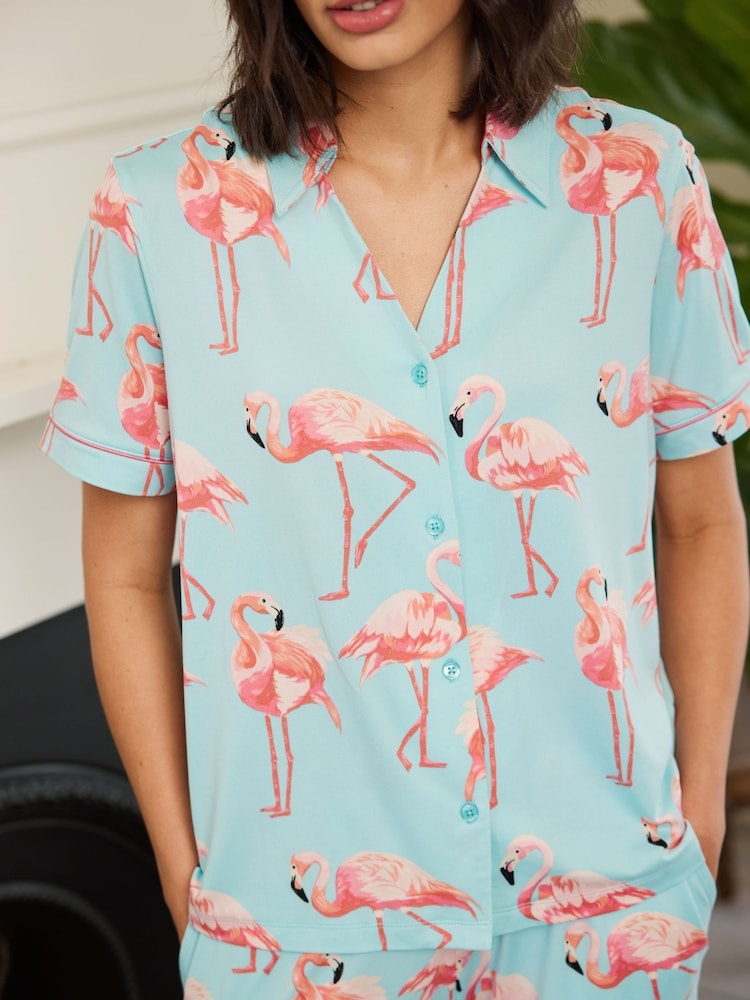 Chelsea Peers Flamingo Print Short Pyjamas Set - صورة 5 من 5