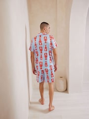 Chelsea Peers Satin Lobster Print Short Pyjamas Set - Imagen 2 de 5