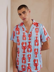 Chelsea Peers Satin Lobster Print Short Pyjamas Set - Imagen 3 de 5