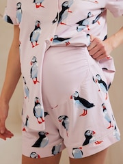 Chelsea Peers Maternity Cotton Puffin Print Short Pyjamas Set - صورة 5 من 5