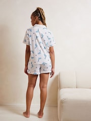 Chelsea Peers White Short Pyjamas Satin Lobster Print Long Pyjamas Set - Image 3 of 5