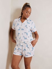 Chelsea Peers White Short Pyjamas Satin Lobster Print Long Pyjamas Set - Image 5 of 5