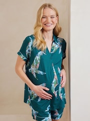 Chelsea Peers Natural Maternity Pyjamas Coral Whale Print Short Pyjama Set - Image 4 of 5