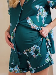 Chelsea Peers Natural Maternity Pyjamas Coral Whale Print Short Pyjama Set - Image 5 of 5