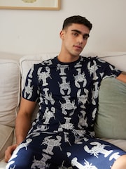 Azul - Pijama estampado - Chelsea Peers Lobster Sketch Print Short Pyjamas Set - Imagen 2 de 5