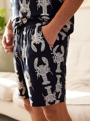 Azul - Pijama estampado - Chelsea Peers Lobster Sketch Print Short Pyjamas Set - Imagen 3 de 5