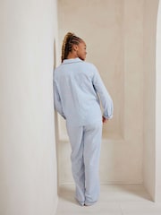 Chelsea Peers Pink Seersucker Cotton Starfish Stripe Print Long Pyjamas Set - Image 4 of 5
