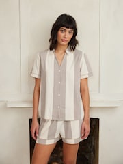 Chelsea Peers Organic Cotton Stripe Short Pyjamas Set - صورة 2 من 5