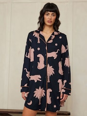 Azul - Chelsea Peers Wild Duo Print Nightshirt - Imagen 2 de 4