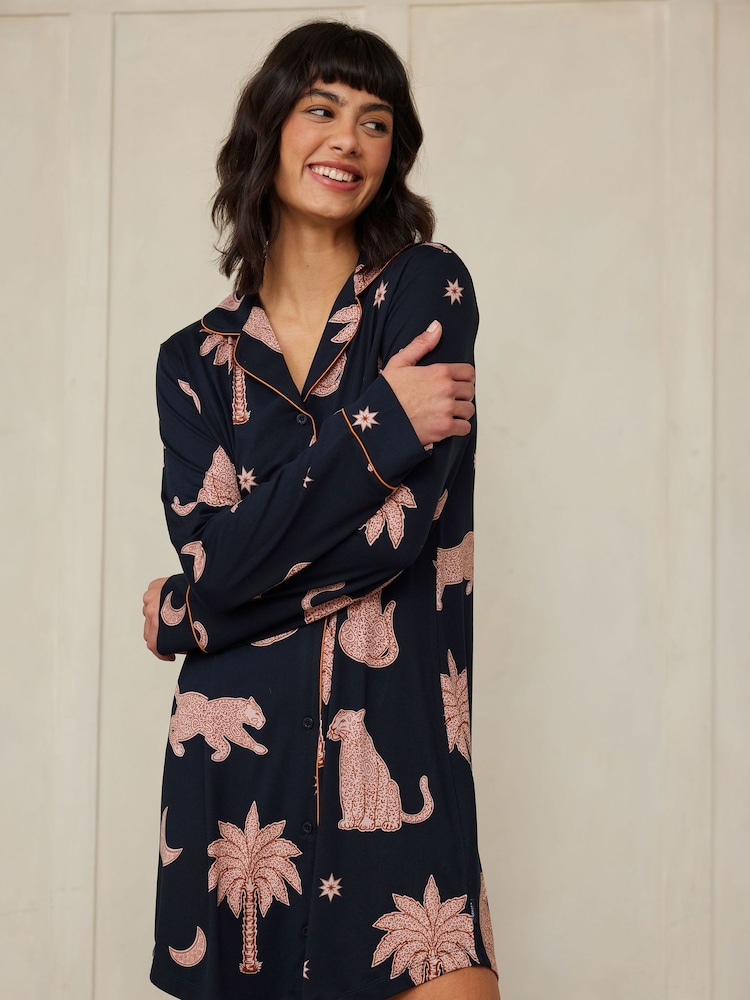 Azul - Chelsea Peers Wild Duo Print Nightshirt - Imagen 4 de 4
