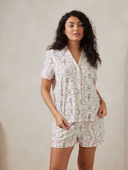 Chelsea Peers White Ground Fun Print Short Pyjamas Set - Image 3 of 5