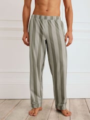 Chelsea Peers Brown Cotton Stripe Button Up Pyjama Bottoms - Image 2 of 4