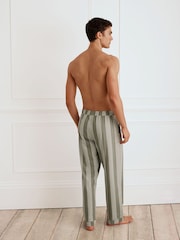 Chelsea Peers Brown Cotton Stripe Button Up Pyjama Bottoms - Image 3 of 4