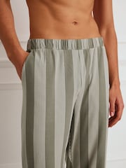 Chelsea Peers Brown Cotton Stripe Button Up Pyjama Bottoms - Image 4 of 4