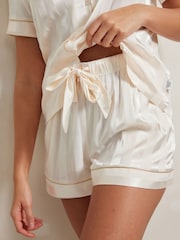 Chelsea Peers Satin Jacquard Stripe Short Pyjamas Set - Image 2 of 5