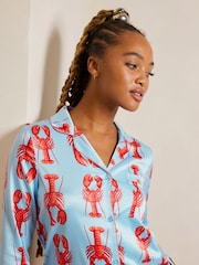 Chelsea Peers Satin Lobster Print Long Pyjamas Set - Imagen 4 de 5