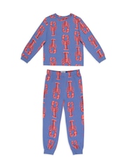 Chelsea Peers Kids Cotton Lobster Print Long Pyjamas Set - Imagen 1 de 3