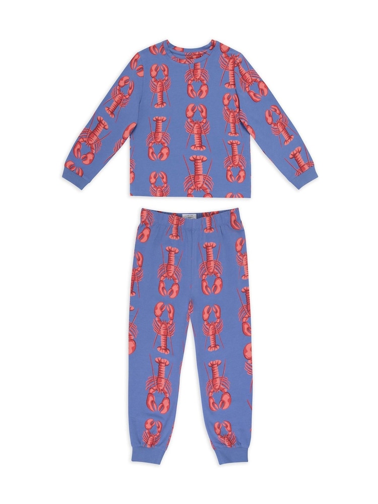 Chelsea Peers Kids Cotton Lobster Print Long Pyjamas Set - Imagen 1 de 3