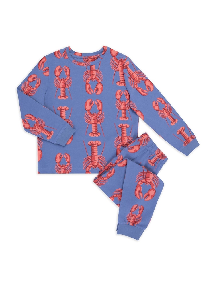 Chelsea Peers Kids Cotton Lobster Print Long Pyjamas Set - Imagen 2 de 3