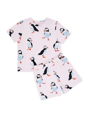 Chelsea Peers Kids Cotton Puffin Print Short Pyjamas Set - صورة 2 من 3