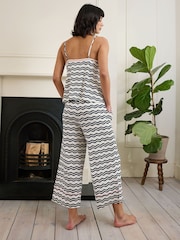 Chelsea Peers White Wavy Stripe Cami Long Pyjamas Set - Image 2 of 5