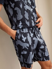 Chelsea Peers Midnight Leopard Short Pyjamas Set - صورة 3 من 5