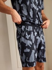 Chelsea Peers Midnight Leopard Short Pyjamas Set - صورة 5 من 5