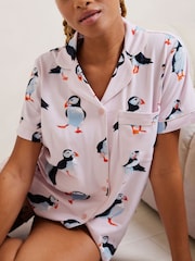 Rosa cromado - Chelsea Peers Playful Print Short Pyjamas Set - Imagen 4 de 5