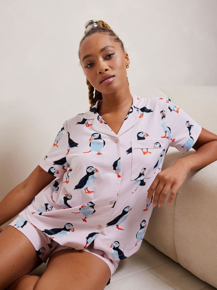 Rosa cromado - Chelsea Peers Playful Print Short Pyjamas Set - Imagen 5 de 5