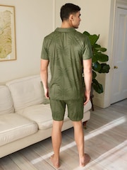 Chelsea Peers Palm Print Short Pyjamas Set - صورة 4 من 5