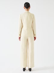 LK Bennett Amore Linen Blend Pinstripe Tailored Jacket - Image 2 of 4