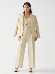 LK Bennett Petite Amore Linen Blend Pinstripe Tailored Jacket - Image 1 of 3