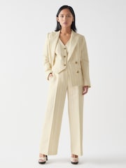 LK Bennett Petite Amore Linen Blend Pinstripe Tailored Jacket - Image 2 of 3