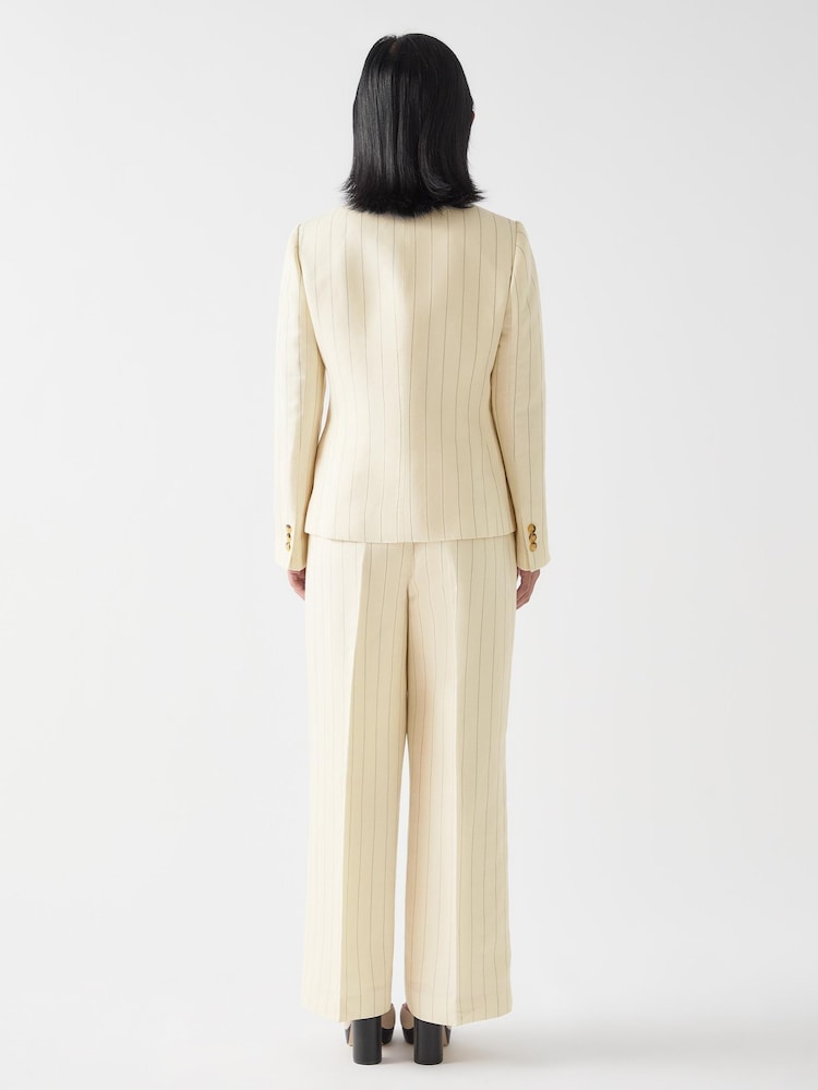 LK Bennett Petite Amore Linen Blend Pinstripe Tailored Jacket - Image 3 of 3