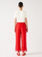 LK Bennett Cream Hally Cotton Frill Detail T-Shirt - Image 2 of 3