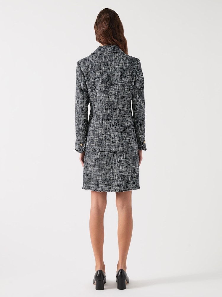 LK Bennett Blue Finch Cotton Blend Indigo Tweed Jacket - Image 2 of 3
