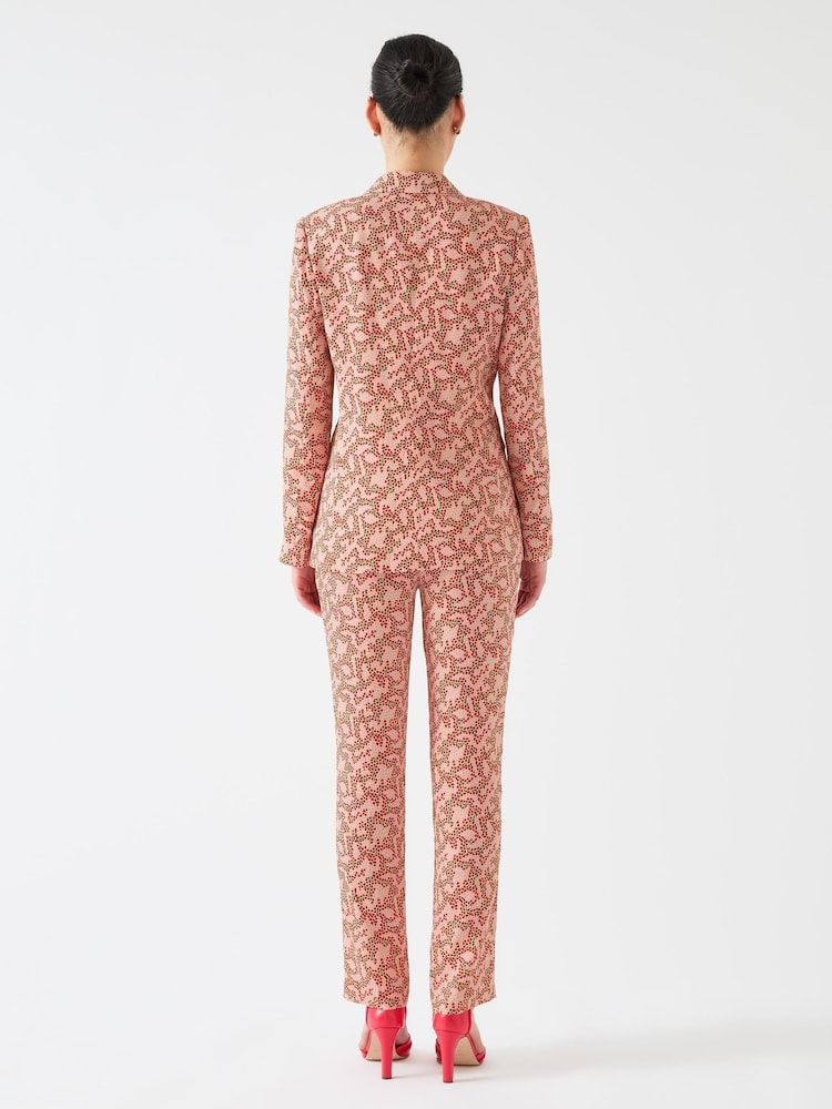 LK Bennett Rebecca Italian Straw Multi Viscose Blossom Print Soft Tailored Jacket - Image 2 of 4