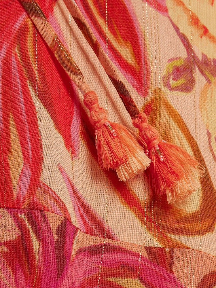 River Island Pink Floral Print Bias Beach Maxi Skirt - Image 6 of 6