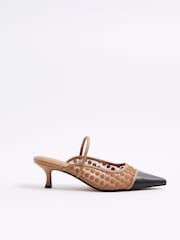 River Island Brown Toe Cap Court Shoes - Image 6 of 6