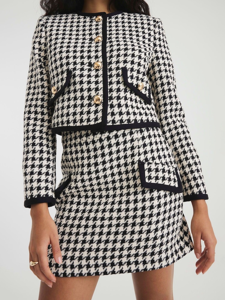 River Island Black Dogtooth Trophy Jacket - Image 3 of 4